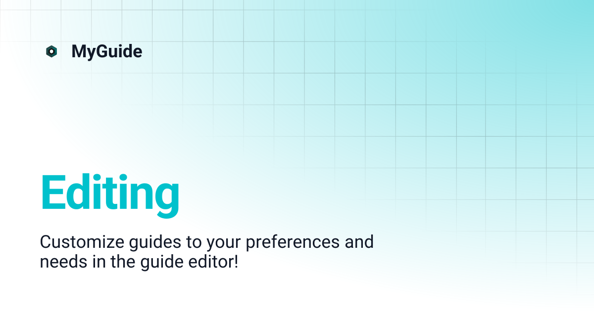 Editing | MyGuide